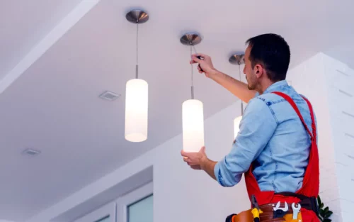 electrician installing indoor lights fort worth tx